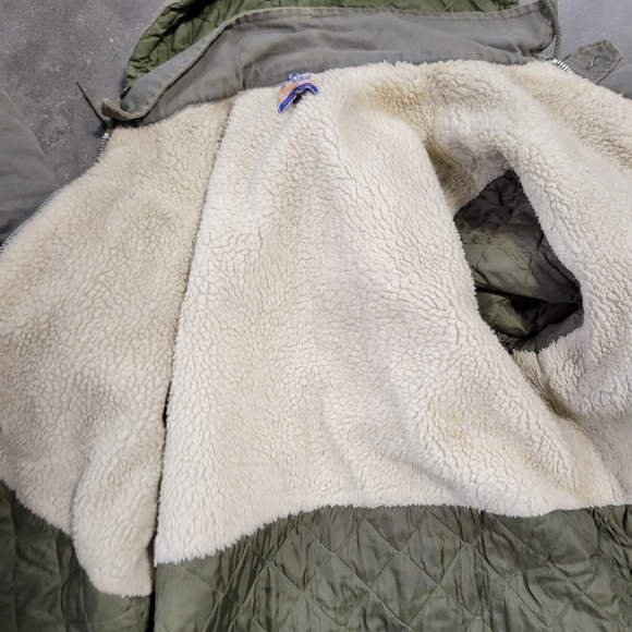 Vintage 1980s Military Hooded Jacket / mens xl Jacket / US Army Green marks work - Picture 10 of 10